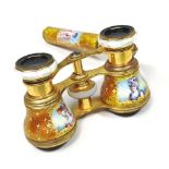 A pair of gilt and enamel opera glasses