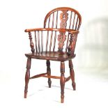 A 19th century yew wood armchair