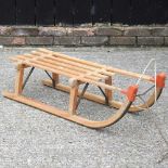 A wooden sledge