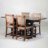 A draw leaf table and chairs