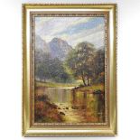 Henry Bates Joel, 1880-1920, river landscape, oil on canvas
