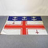 A large naval flag