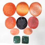 A collection of ten 19th century intaglio seals