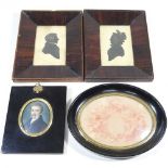 English school, portrait miniature and silhouettes