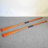 A pair of wooden oars