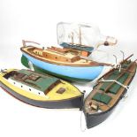 Four model boats