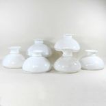 Six glass oil lamp shades