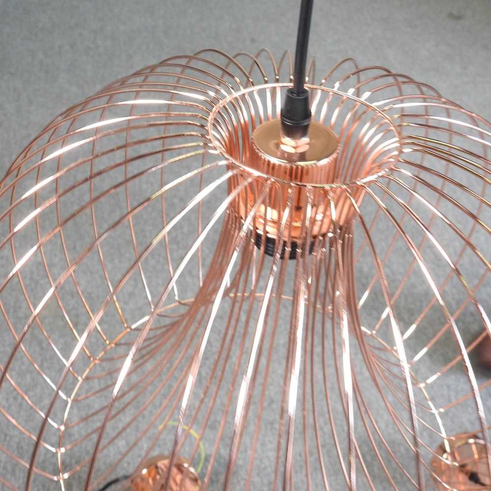 Two pairs of copper ceiling lights - Image 2 of 4
