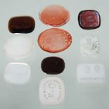 A collection of ten 19th century intaglio seals