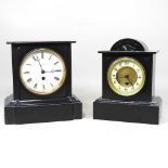 Two Victorian slate clocks
