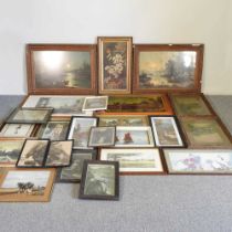 A large collection of pictures and prints