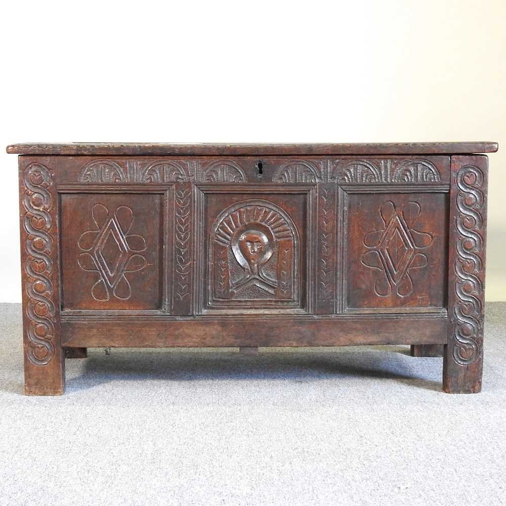 An 18th century oak coffer