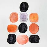 A collection of ten 19th century intaglio seals