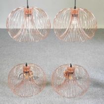 Two pairs of copper ceiling lights