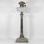 A 19th century silver plated oil lamp