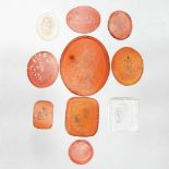 A collection of ten 19th century intaglio seals