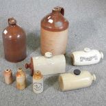 A collection of stoneware jars