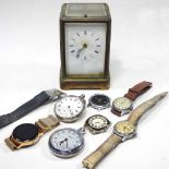 Various watches and a clock
