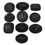 A collection of ten 19th century intaglio seals