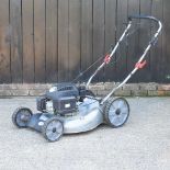 A petrol lawnmower