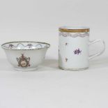 An 18th century Chinese armorial bowl and mug