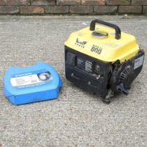 A petrol generator and snow chains