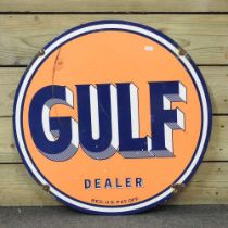 A Gulf enamel sign