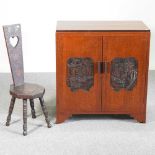 An Oriental cabinet and chair