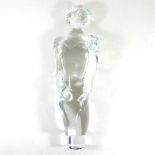 A large glass figure