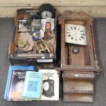 A collection of clock parts and books