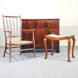 A 19th century chest and chairs