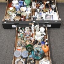 Three boxes of decorative china items