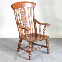 A 19th century splat back armchair