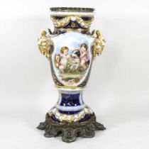 A continental porcelain vase