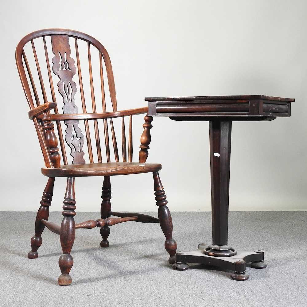 A windsor chair and table
