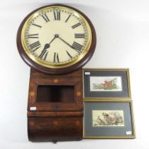 A drop dial clock and two pictures