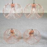 Two pairs of copper ceiling lights