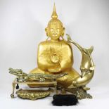 A gilt painted Buddha