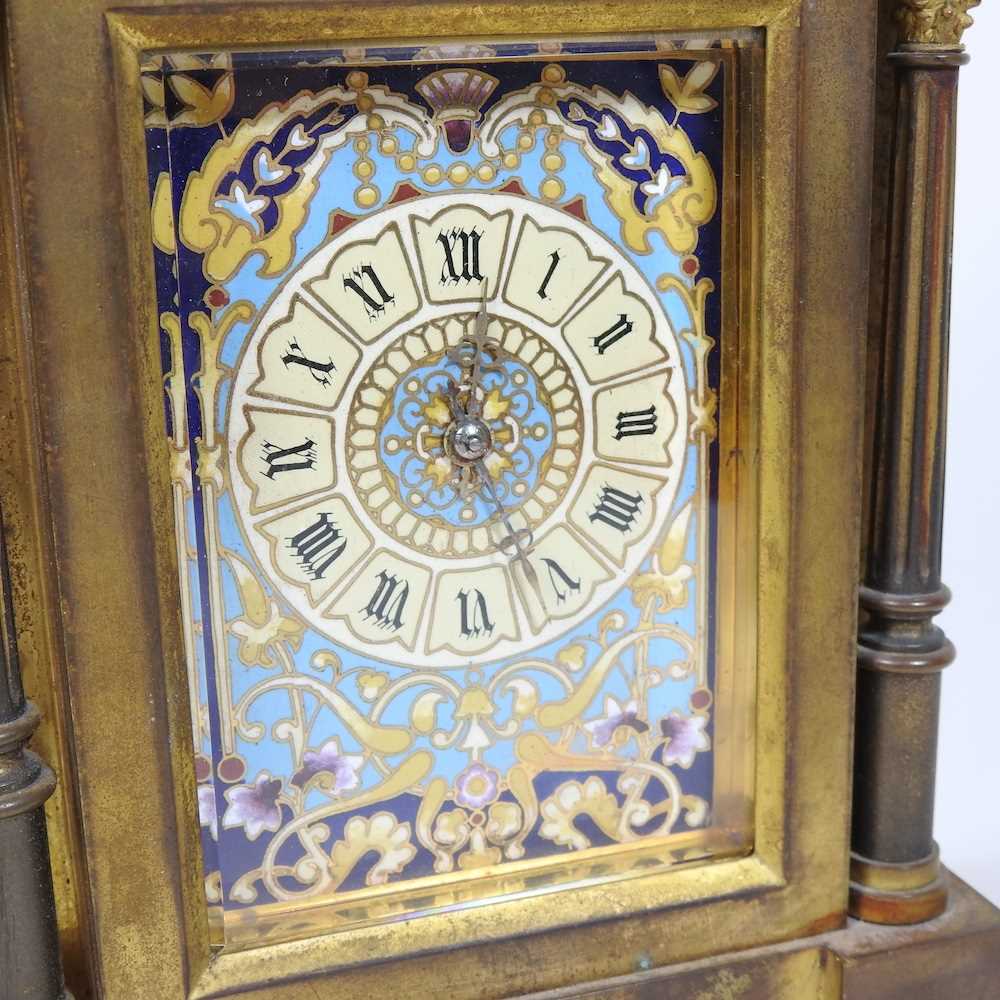 A 19th century French champleve mantel clock - Image 3 of 9