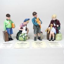 Four Royal Doulton evacuee figures