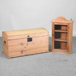 A pine trunk and cupboard