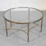 A brass coffee table