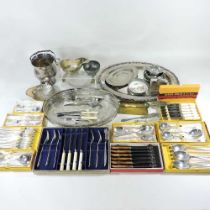 A collection of silver plate and cutlery