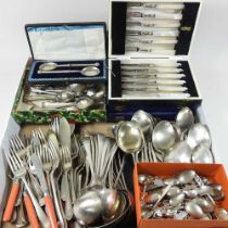 A collection of plated cutlery