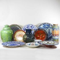 A collection of pottery chargers
