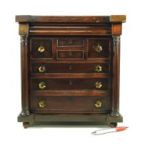 A 19th century Scottish mahogany apprentice chest of drawers, on turned feet 36w x 21d x 38h cm