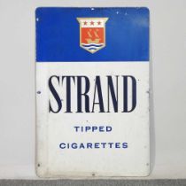 A painted tin Capstan/Strand double sided painted tin advertising sign, 92 x 61cm