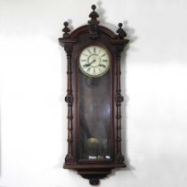 A late 19th century Vienna style regulator clock, 120cm high