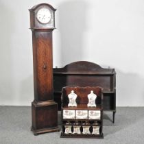 A 1920's granddaughter clock, together with a wall shelf and cabinet (3)