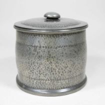 An early 20th century pewter tobacco jar and cover, in the manner of Liberty & Co, no.1501, 13cm